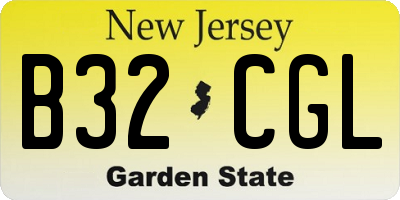 NJ license plate B32CGL