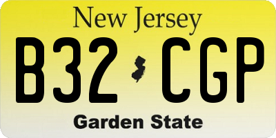 NJ license plate B32CGP