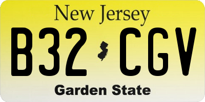 NJ license plate B32CGV