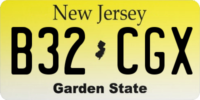 NJ license plate B32CGX