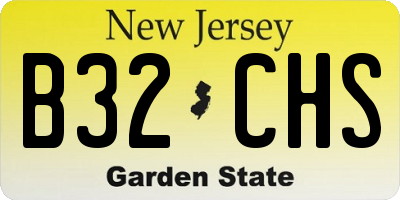 NJ license plate B32CHS