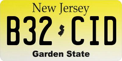NJ license plate B32CID
