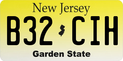 NJ license plate B32CIH