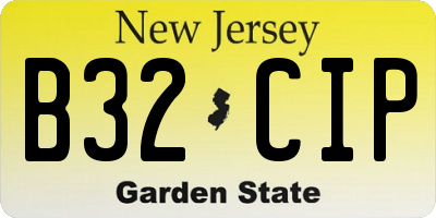 NJ license plate B32CIP