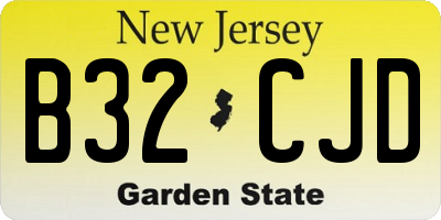 NJ license plate B32CJD