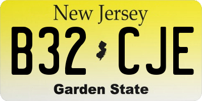 NJ license plate B32CJE