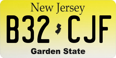 NJ license plate B32CJF