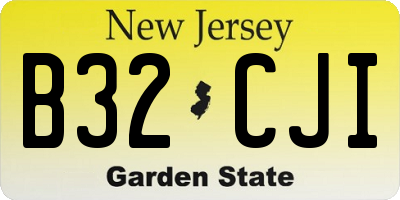 NJ license plate B32CJI