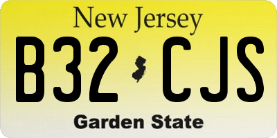 NJ license plate B32CJS