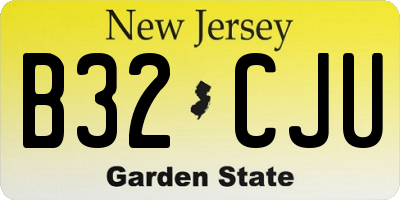 NJ license plate B32CJU
