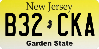 NJ license plate B32CKA