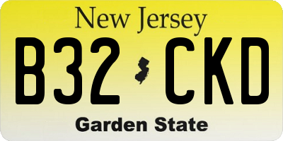 NJ license plate B32CKD