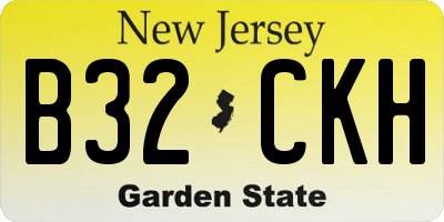 NJ license plate B32CKH
