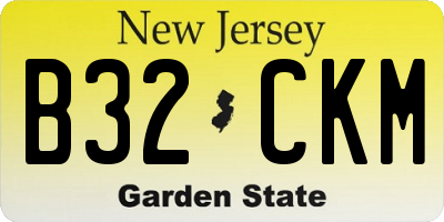 NJ license plate B32CKM