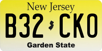 NJ license plate B32CKO