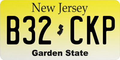 NJ license plate B32CKP