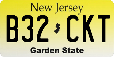 NJ license plate B32CKT