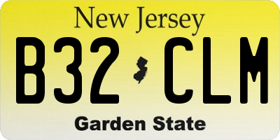 NJ license plate B32CLM