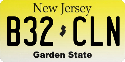 NJ license plate B32CLN