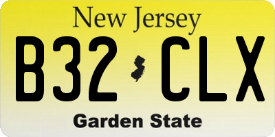 NJ license plate B32CLX