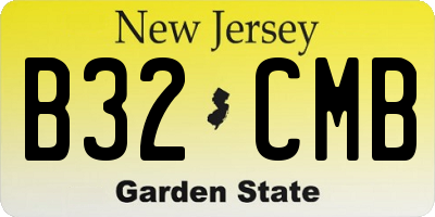NJ license plate B32CMB