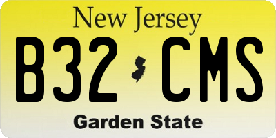 NJ license plate B32CMS