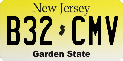 NJ license plate B32CMV