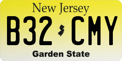 NJ license plate B32CMY