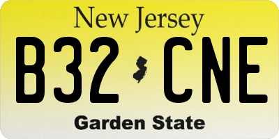 NJ license plate B32CNE