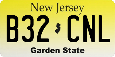 NJ license plate B32CNL