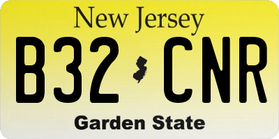 NJ license plate B32CNR