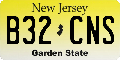 NJ license plate B32CNS