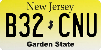 NJ license plate B32CNU