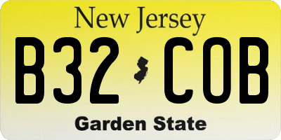 NJ license plate B32COB