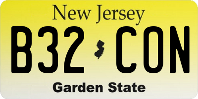 NJ license plate B32CON