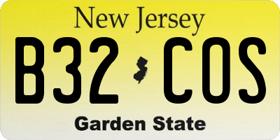 NJ license plate B32COS