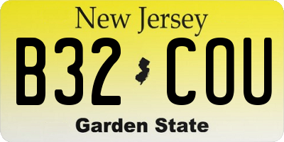 NJ license plate B32COU