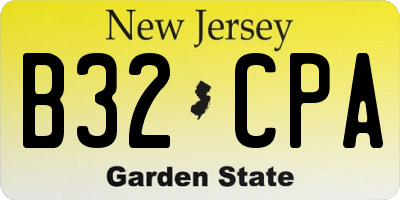 NJ license plate B32CPA