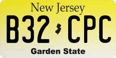 NJ license plate B32CPC