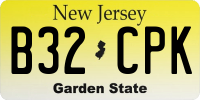 NJ license plate B32CPK
