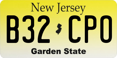 NJ license plate B32CPO
