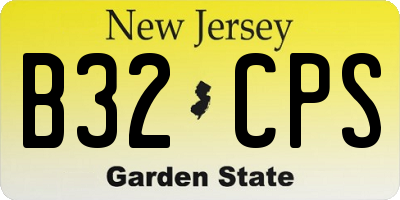NJ license plate B32CPS