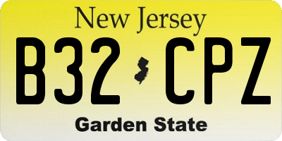 NJ license plate B32CPZ