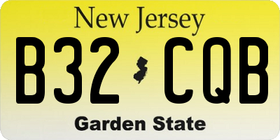 NJ license plate B32CQB
