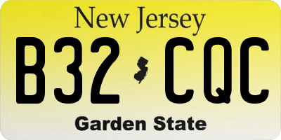 NJ license plate B32CQC