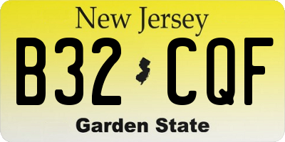 NJ license plate B32CQF