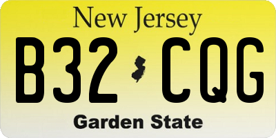 NJ license plate B32CQG