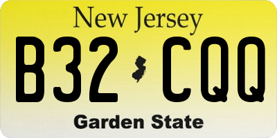 NJ license plate B32CQQ