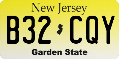 NJ license plate B32CQY