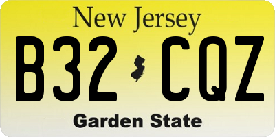NJ license plate B32CQZ